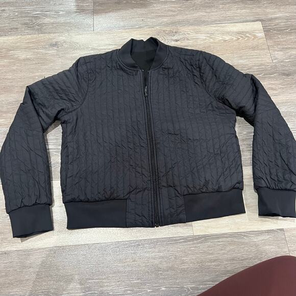 Lululemon Athletica Black Bomber Jacket Reversible Size 10 - Picture 2 of 12